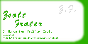 zsolt frater business card